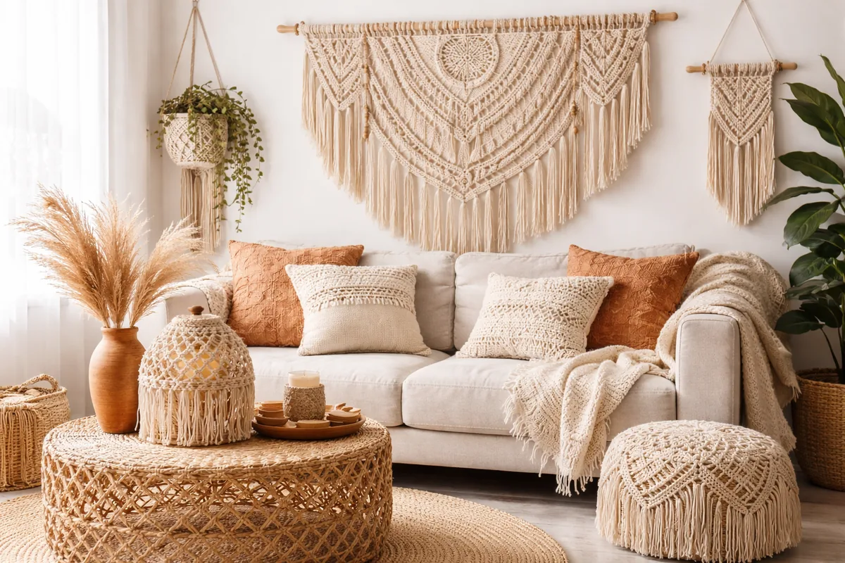 Créer une ambiance bohème avec des accessoires en macramé